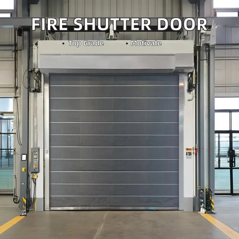 Double Track Double Curtain Inorganic Cloth Fire Rolling Shutter Door for Basement Parking Mall Fire Garage Rolling Door