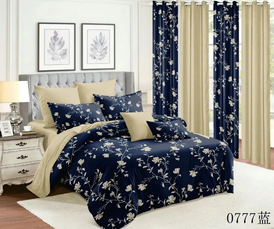 Wholesale Bed Sheet Set With Curtains And Pillow Microfiber Polyester
