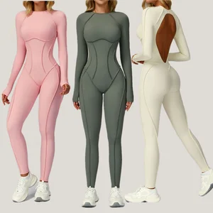 BNICE 9319 Long Sleeve Conjunto Para Mujer Casual Pantalon Jumpsuit Hollow Out Gym Romper Women One Piece Combinaison Pour Femme