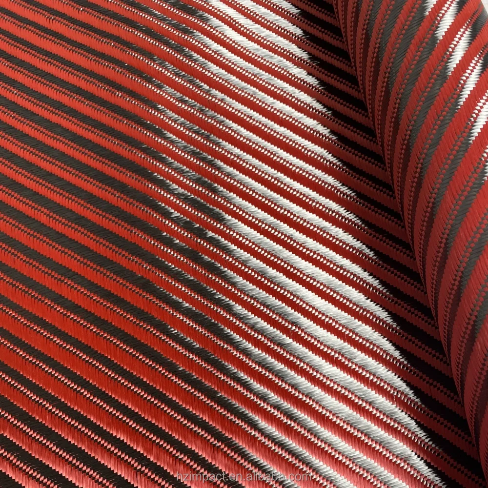 3K 240g Big Twill Red Carbon Fiber Cloth Waterproof Flame Retardant Woven for Upholstery Cars Outdoor Crafts Industries Rolls