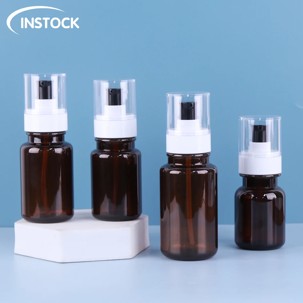 40/60/80/100/120/160ml Round Spray Bottle Empty Reagent Pump Bottle Cream Serum Cosmetic Skincare Plastic Lotion Pump