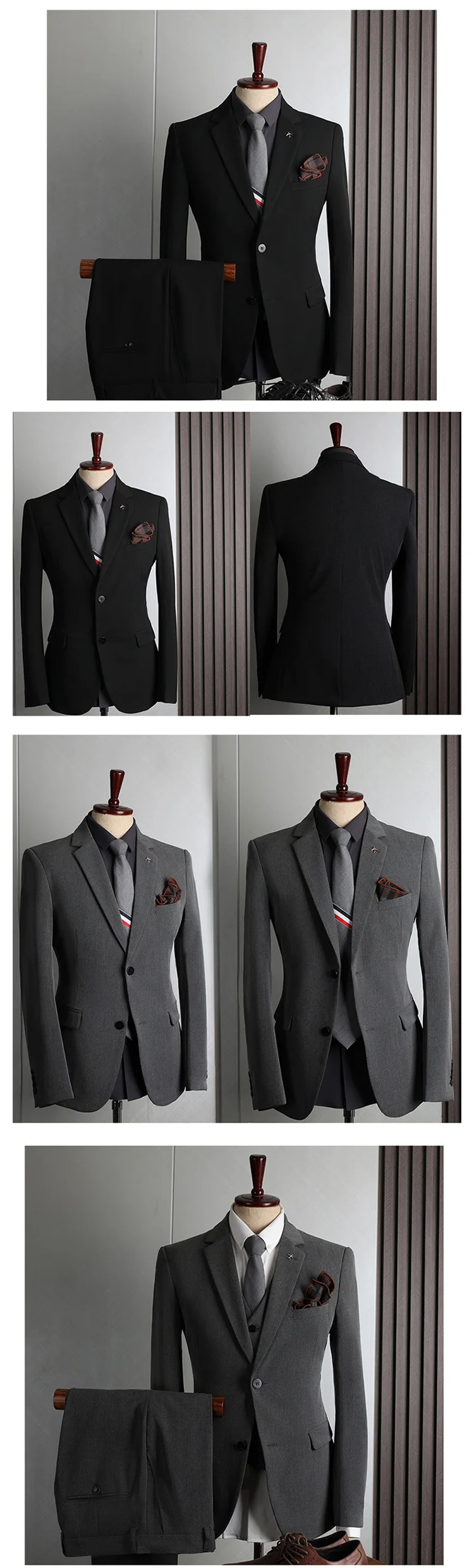 Wholesale Formal Men's Business Suit Elegant Highend Slim Fit 3 Piece Suit Coat Pant Men Suit