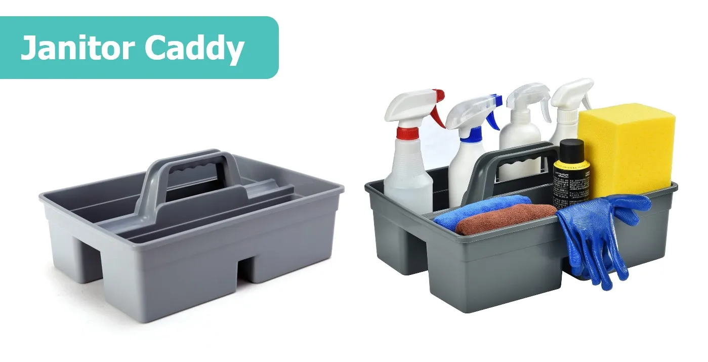 Plastic Janitorial Storage Box Utility Organizer Cleaning Janitor Carry