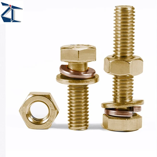 Customized Wholesale Stainless Steel Carbon Hot Galvanized Steel Dacromet Black Zinc Brass Copper Nylon Hex Bolt With Washe