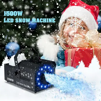Snow Machine With Lamp 1500W LED RGB Wireless Remote Snowflake Effect Maker For Party Xmas Artificial Snow Making Machine
