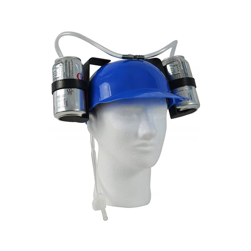 xingqing Drinking Beer and Soda Helmet - Drinking Helmet Party Hat Novelty  Accessories - Fun Party Drinking Hat Blue Onesize