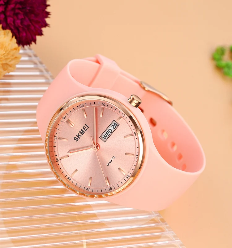 Skmei Silikon armband Kunststoff Quarz analoge Damen uhr einfache Stile  Uhren