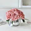 Cappuccino-colored 5-flower silver stemmed glass