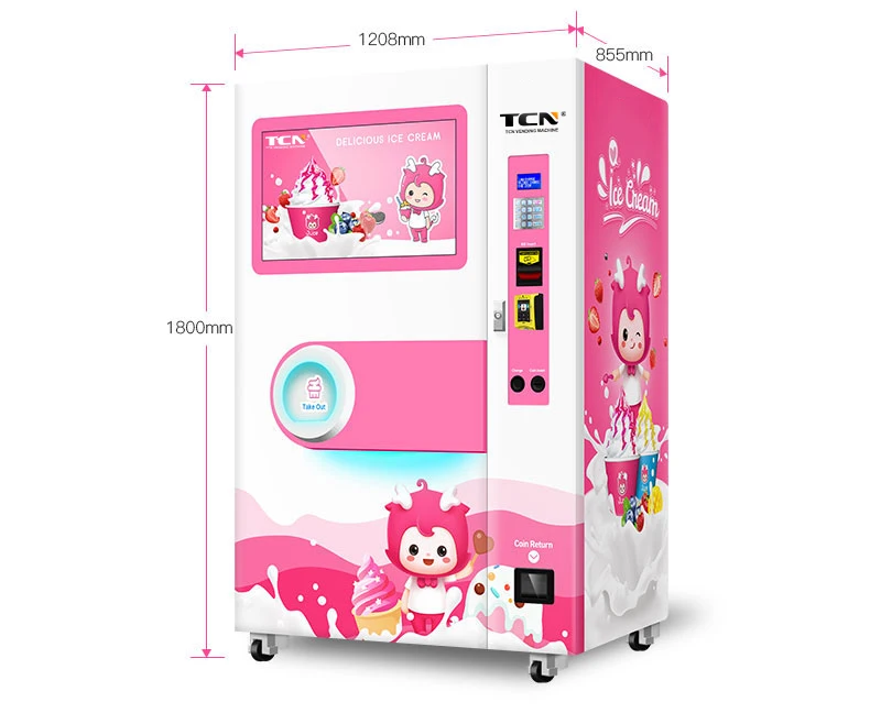Tcn Automatic Soft Serve Ice Cream Vending Machine Coin Operated Ice