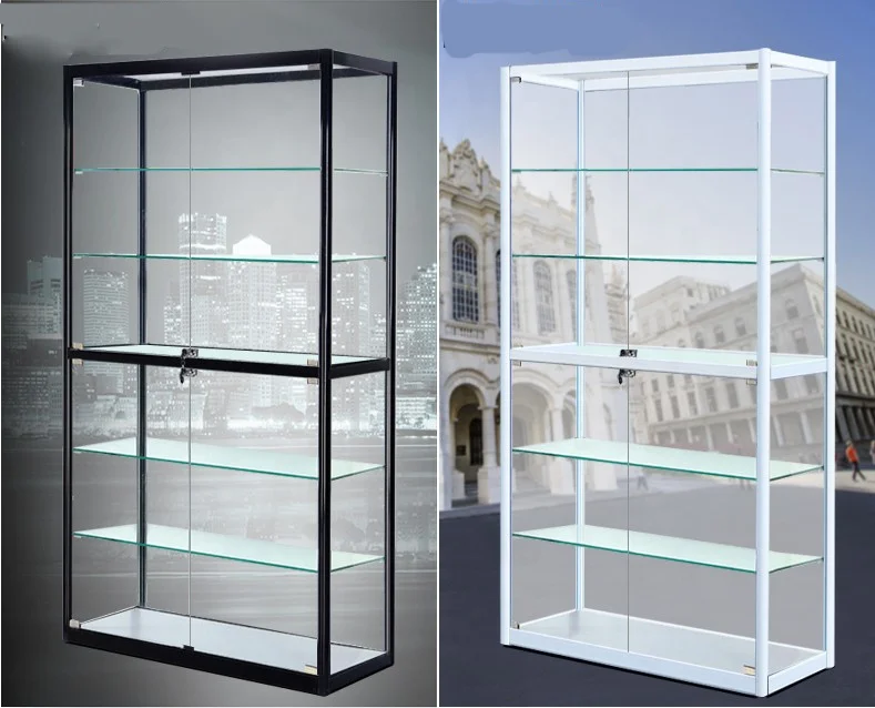 Free 3D Design Shop Glass Showcase Display Cabinet With LED Light