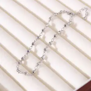 Fashion Jewelry Cute Stainless Steel Women Multi Station Ankle Bracelet Ball Beaded Chain Anklet Accessories