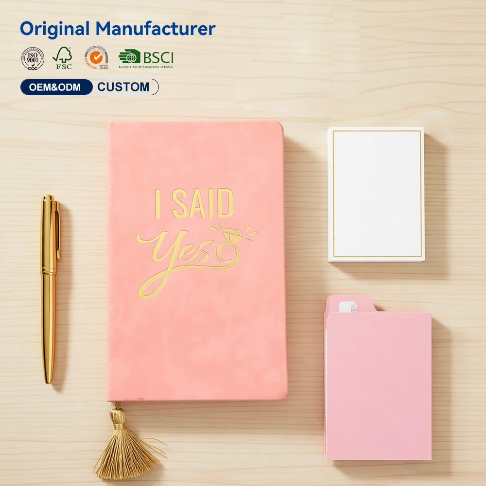 PU Leather Hardcover Notebook with 100 Sheets Custom Logo Option Sewing Binding for Students