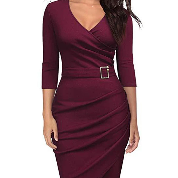 Cyx102-vestido De Otoño Para Mujer,Elegante Vestido Formal De Noche Para  Fiesta Y Cóctel - Buy Color Sólido Vestido De Cóctel Vestido De Noche De Vestido  De Noche Product on Alibaba.com