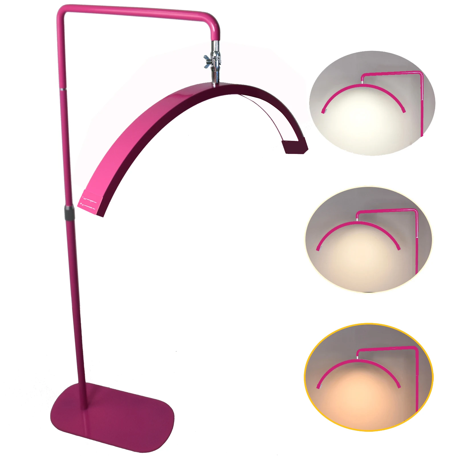 FOSOTO 28inch Multiple Beauty Eyelash Light Cosmetics Floor Lamp Half Moon Floor Lamp for Lashes Bed Bedside LED Fill Ring Light