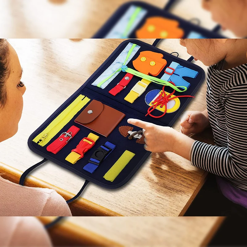 Motor skill learning Educational Sensory board busy board toddler backpack Montessori toddler activities toys