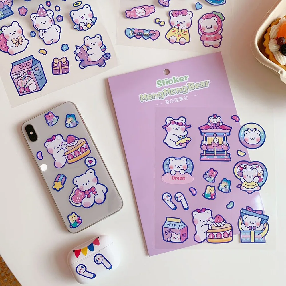 korean ins cute bear cake sticker creative cell phone sticker diary decoration stickers buy cute bear stickers creative stickers fashion decoration sticker product on alibaba com