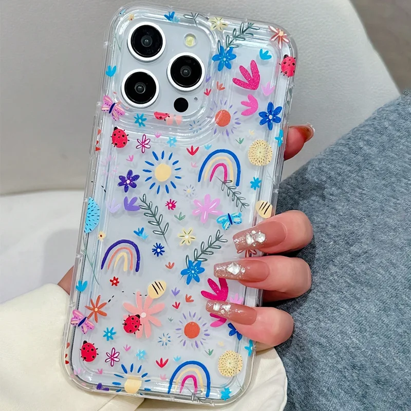 Custodia Per IPhone XR Con Fiori, Morbida In TPU, Antiurto, Sottile, Con Bordi Rialzati Per Fotocamera E Schermo, Supporta Ricarica Wireless - 2