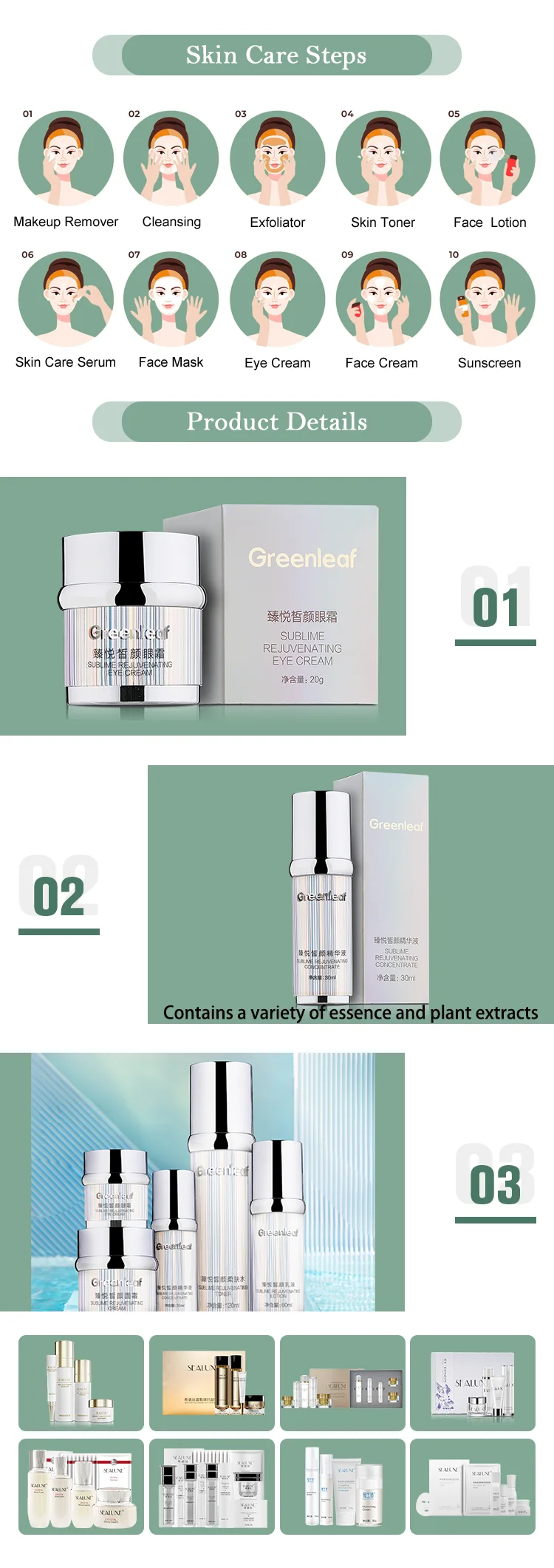 Customize Own Brand Anti Aging Skin Care Vitamin C Collagen Whitening Skin Set factory