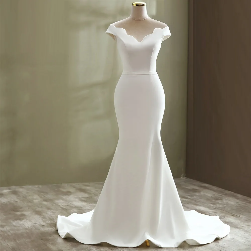 Wedding Dress 2023 Summer New Bride Fish Tail Figure Simple Plus Size ...