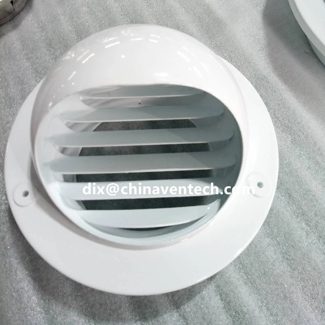 Hvac Aluminum Powder Coating White Ball Weather Louver Round Air Conditioner Louver