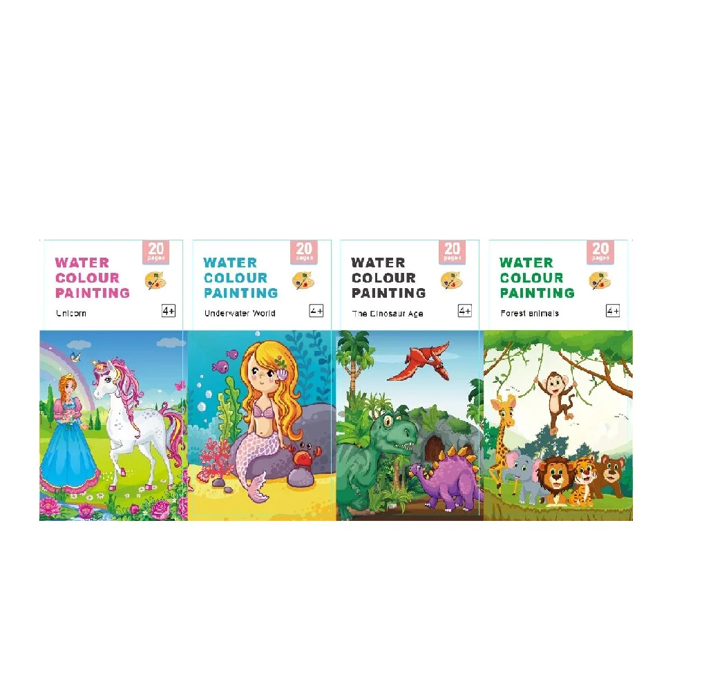 Magic Water Coloring Book Sets With Brush Water Color Painting Books ...