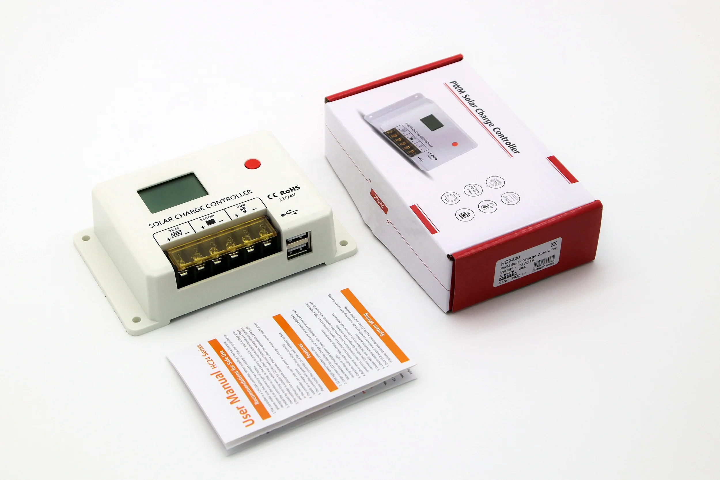 HC2420 PWM Solar Charge Controller 7個セット Lovsun HC24 PWM 24V Solar Charge Controller - 10A, 20A, 30A