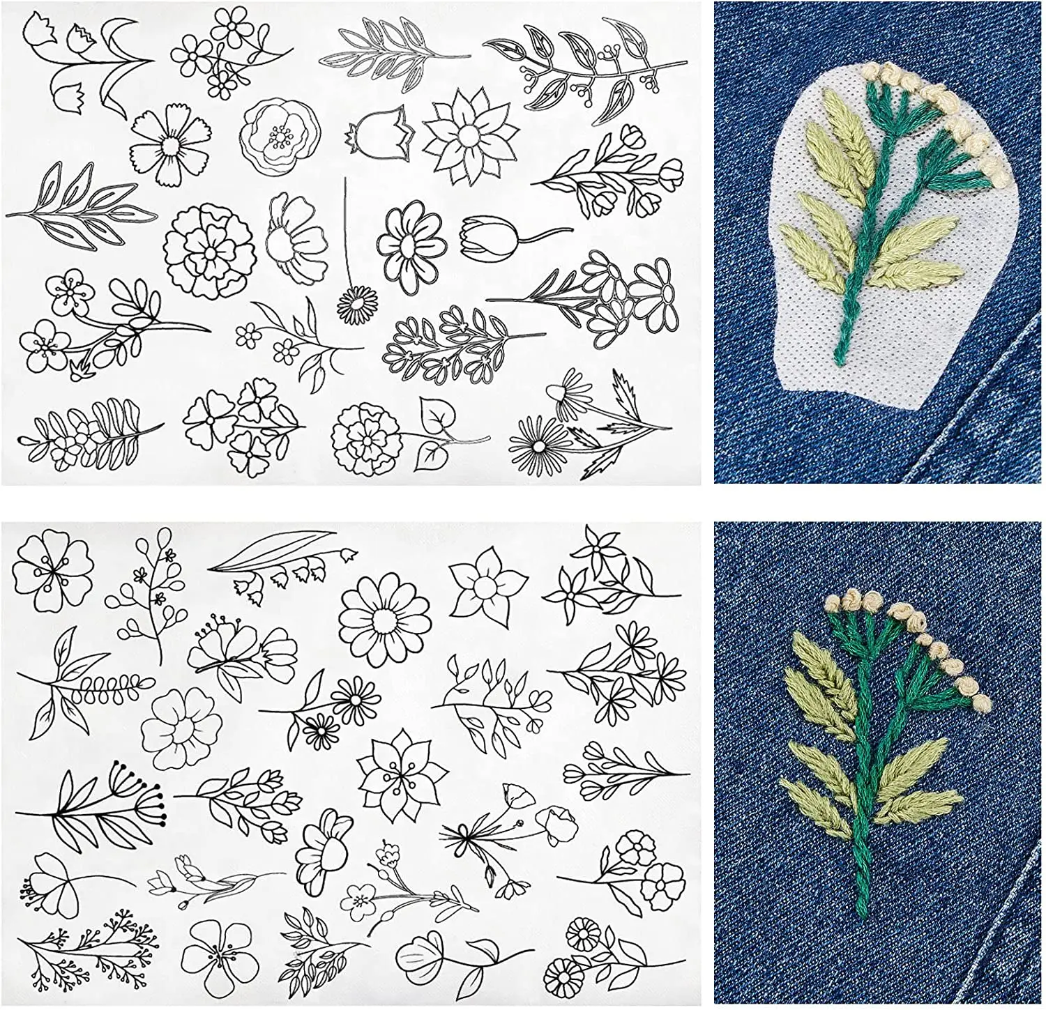 50 Pcs Breathable Waterproof Water Soluble Hand Sewing Stabilizers Wash Away Embroidery Fabric Stabilizers Embossed Pattern