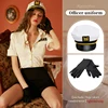 Camicia bianca + gonna nera + guanti neri P11 + cappello P7