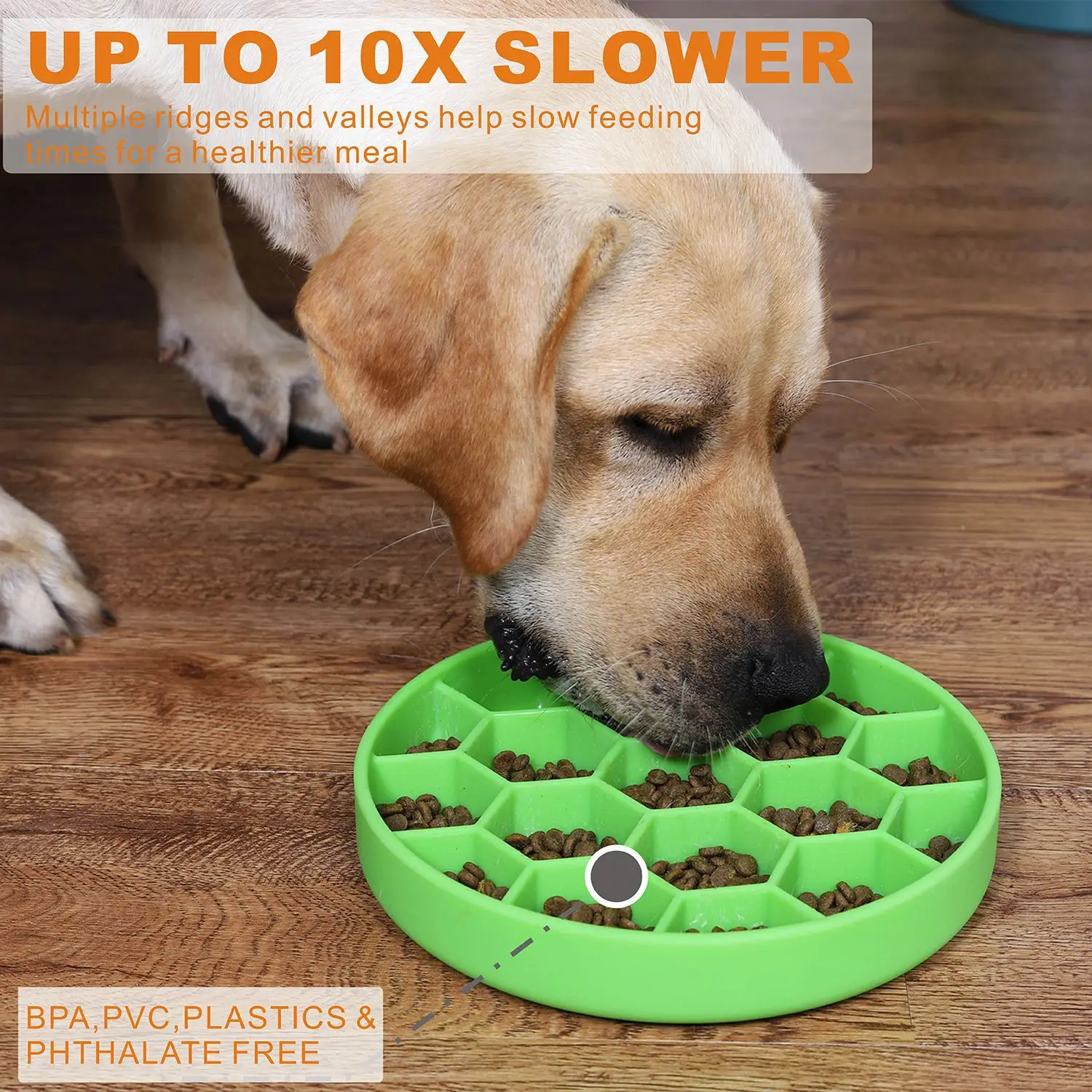 Pet Slow Feeding Bowl, Dog Anti-Choking Single Bowl, Non-Slip Silicone Suction Cup Honeycomb Slow Feeding Dog Bowl Food Plate details