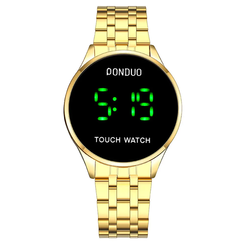 New Design Touch Screen LED Watch Digital Stainless Steel Band Wrist Led Watch