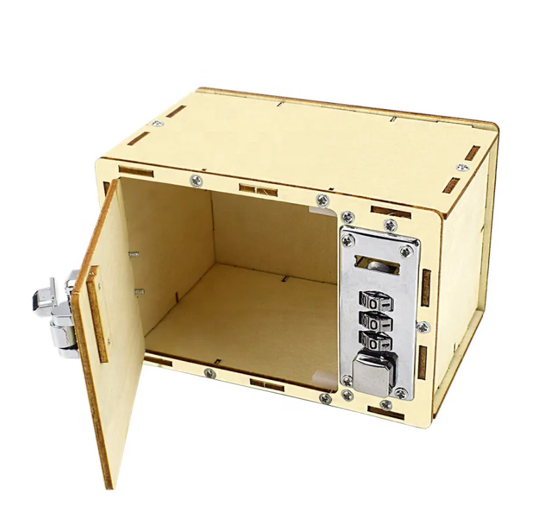 Mechanical Combination Lock DIY Model Kits Science Toys for Children Manual Assembly Password Box DIY Kit Wooden Toys Education