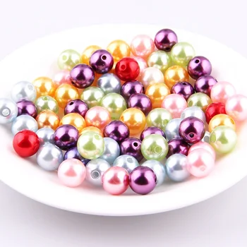Wholesale 6mm Imitation ABS Plastic Decoration Pearl Round Loose Pearl Beads with Straight Hole For Jewelry Making