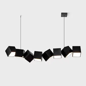 LED Adjustable Height Remote Control Aluminum Pendant Light for Living Room with Coastal Design