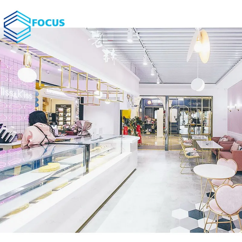 New Design Bubble Tea Counter Milk Tea Shop Counter Ice Cream Shop Decoration
