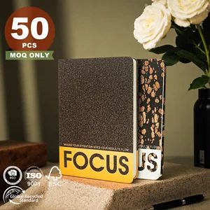 Factory Price Notepad A5 Eco-Friendly Coffee Grounds Journal Custom Logo Wooden Line Page Daily Planner Recycled Cork Notebook