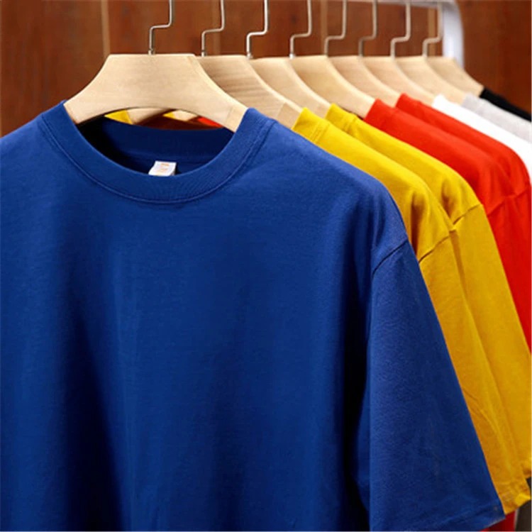 100% Cotton T Shirt 220GSM Plain Color USA Plus Size Oversized Men's Custom  T Shirt