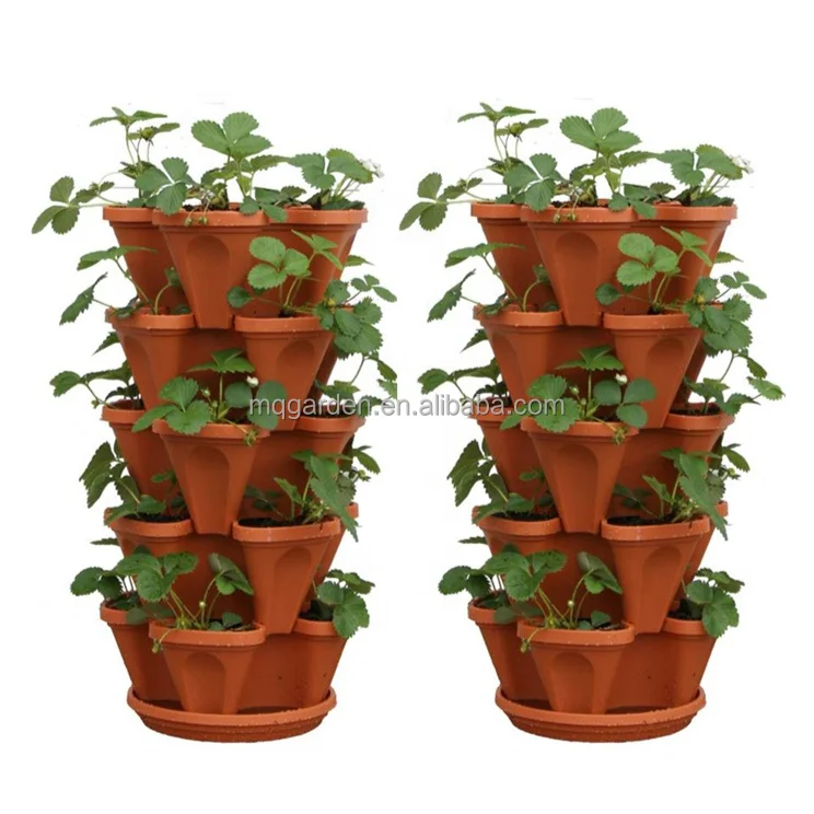 Hydroponic Stackable 5-tier Self Watering Stacking Planting Strawberry Pot