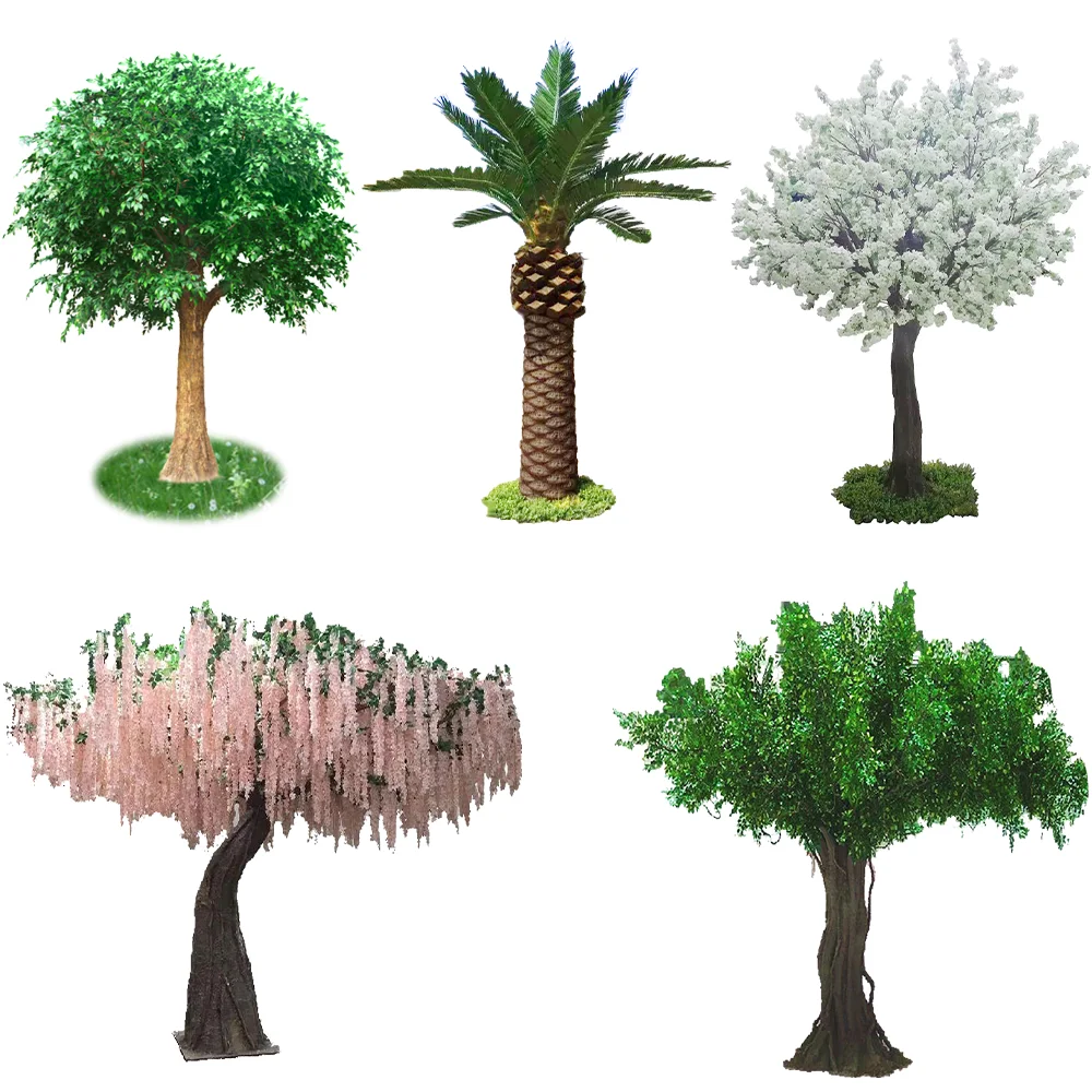 China Factory 8Ft Artificial Cherry Blossom Tree White Artificial Wedding Decor Tree Plastic Japan Sakura Artificial Flower Tree