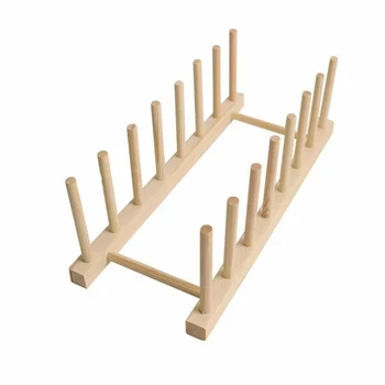 Wooden Dish Rack Multi-functional Kitchen Storage for Bowls and Plates Creative Solid Wood Draining Rack