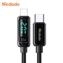Mcdodo 881 Zinc Alloy Fast Charging Cable Type C 36W 20W 3A Digital Display Power Data Cables PD Charge for iPhone Mobile PhonE