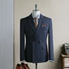 Abito monopetto a righe blu navy