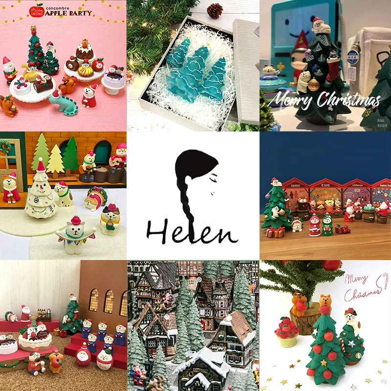 Mini Christmas Tree Christmas Decoration Handmade Desktop Resin Material Home Scene Decoration