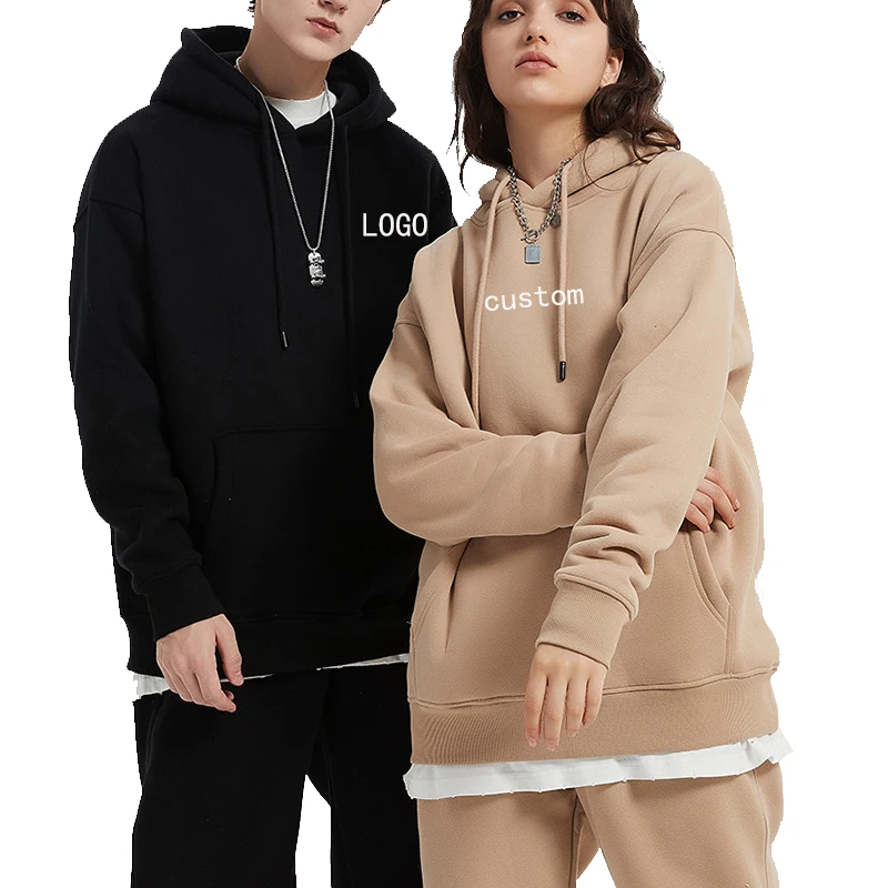 330gsm500gsm Custom Embroidered Oversized Hoodie Plus Size Men's