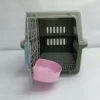 Dark green flight case with mat and water bowl