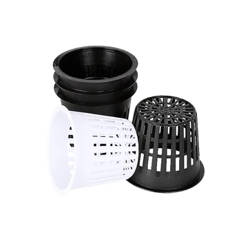 234 inch Garden Greenhouse Hydroponic Plastic Mesh Net Planting Soilless Cultivation Plant Cup Basket Vegetable Grow Pot