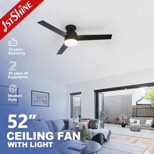 1stshine Ceiling Fan Designer Efficient Airflow 52 Inches Black 3 MDF Blades LED Light Ceiling Fan