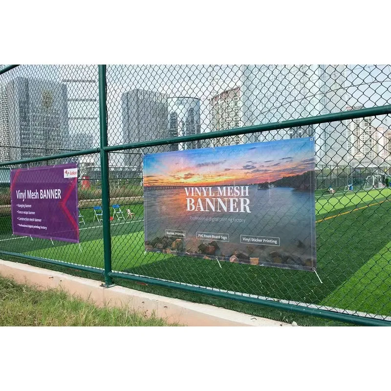 Special-Shaped Outdoor Mesh Fence Banner Amusement Park Ferris Wheel Wrapped Edge for Promotional Flags & Banners