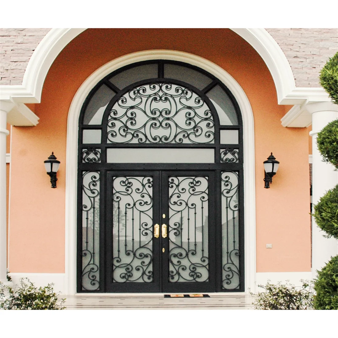 american iron work double door safety steel entrance villa main