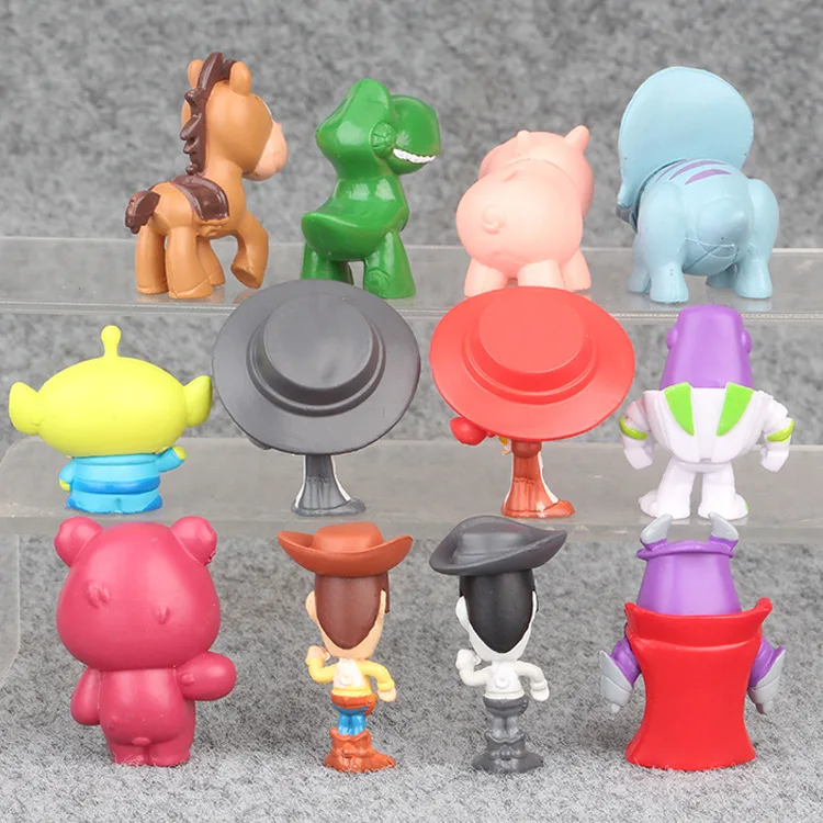 
 (Лидер продаж) Высокое качество 12 шт./компл. История Игрушек 4 фигурки героев Базз светлый год Трейси Вуди пришельцы Джесси Дракон форки набор игрушек  