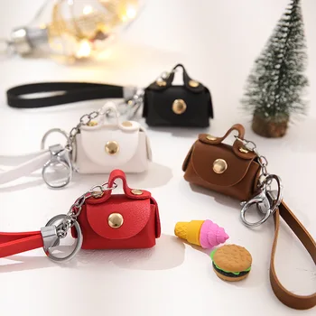 Wholesale creative Designer leather keychain Mini Cylinder